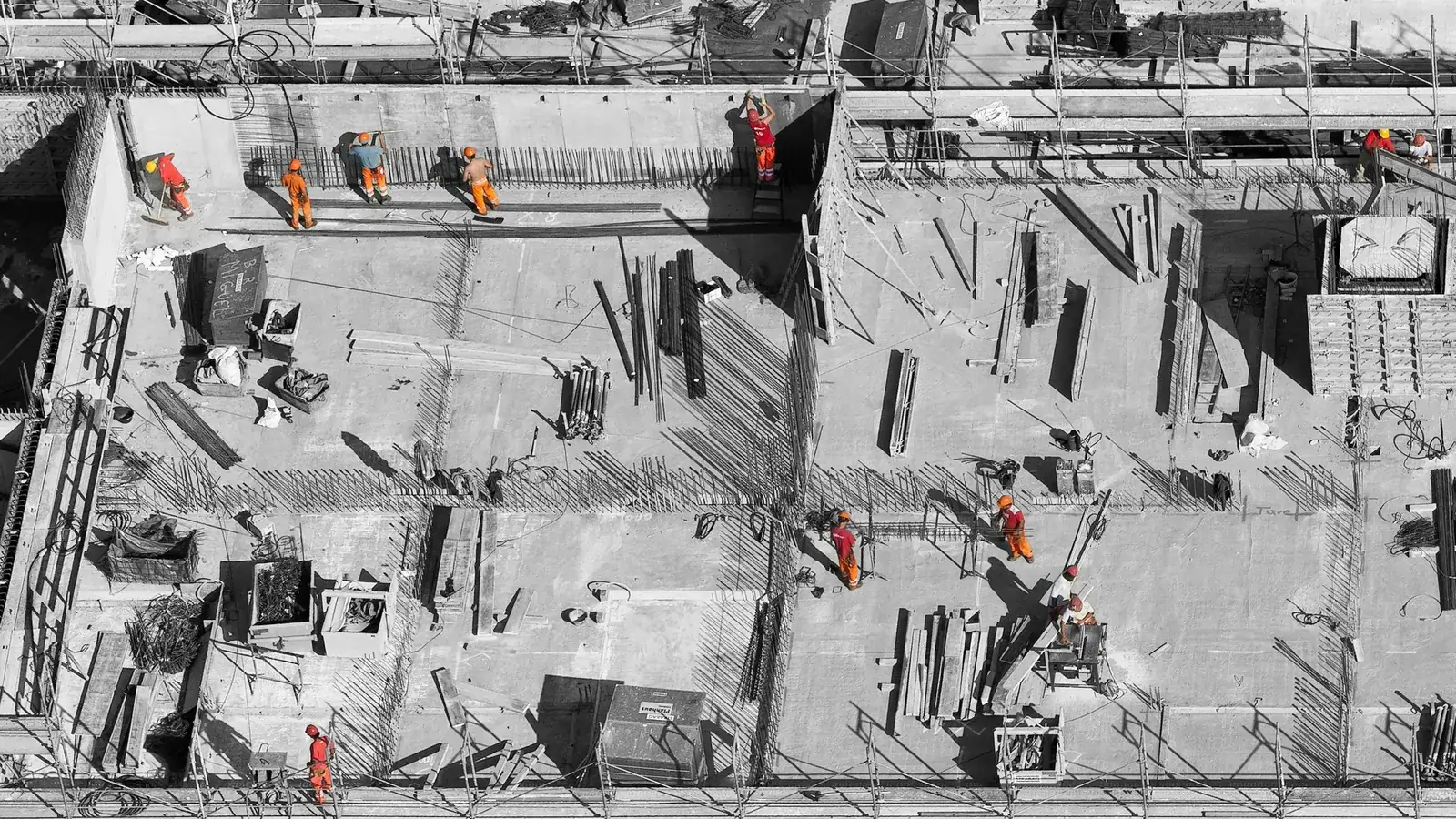 Aerial view of a hospital construction site