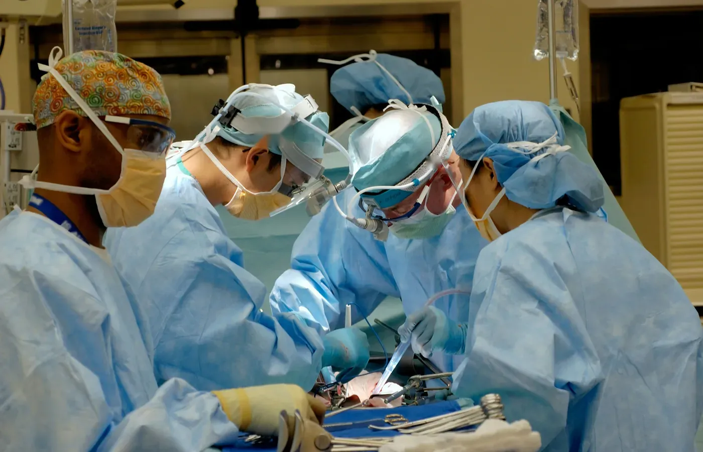 Operation theatre with surgical team